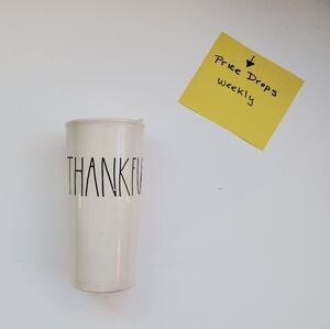 Rae Dunn Thankful White Tumbler